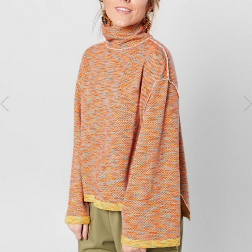 FREE PEOPLE Sunny Days Turtleneck Lightweight Knit Pullover Size XS NWT